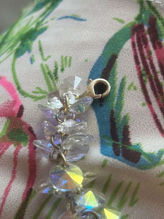 Гривна сребро 925, позлатена, с кристали Swarovski