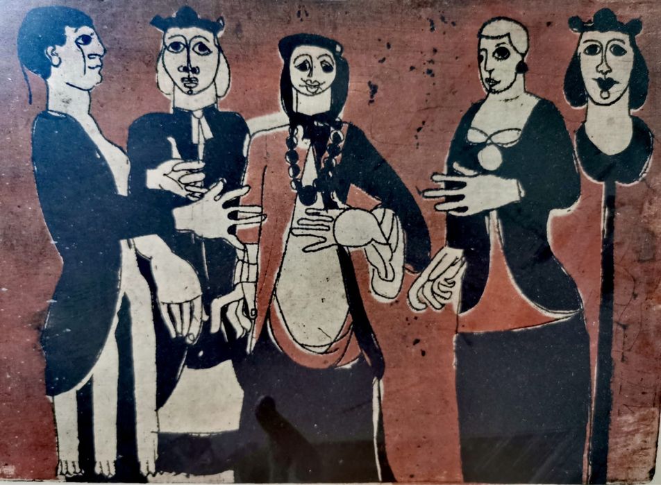 Антикварна картина Овчарка Йоханес Игуас Колер Johannes Iguaz Kohler