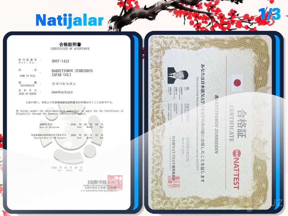 Yapon tili darslari, onlayn, JLPT / NAT-TESTga noldan tayyorlaymiz!