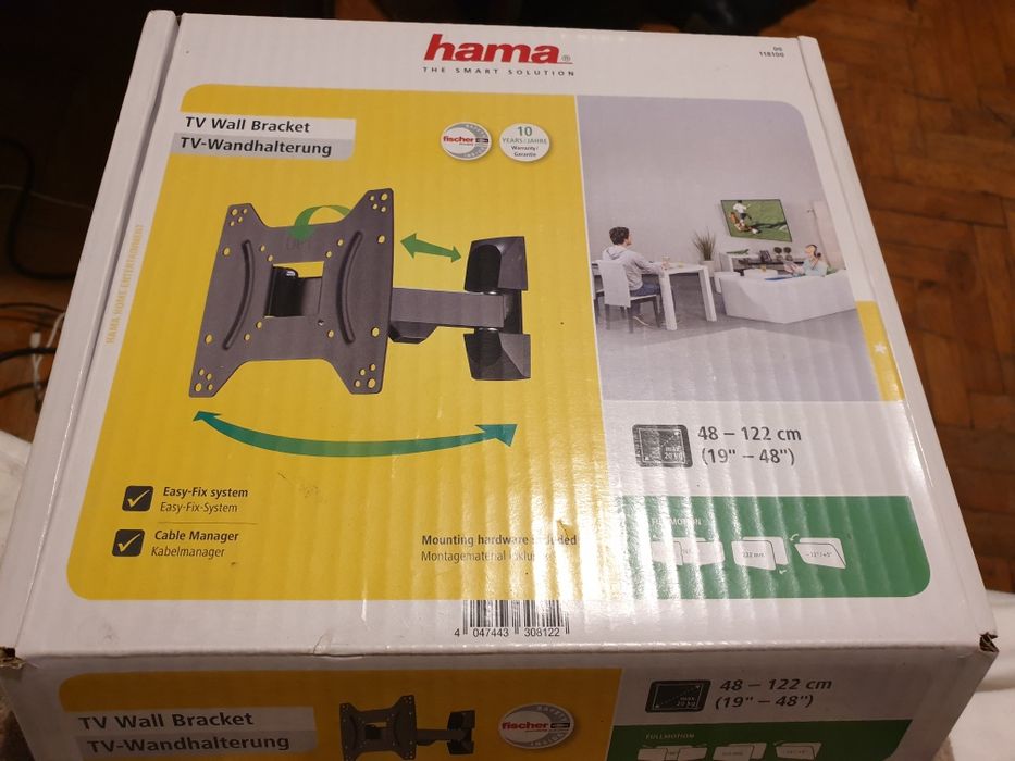 Suport TV de perete Hama Full Motion 118100, Reglabil, 19"-48"