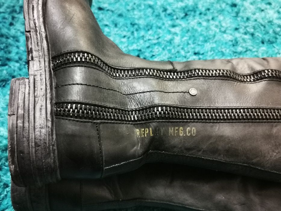 Cizme Noi, mărime 37, piele naturala, marca Replay, gen călărie