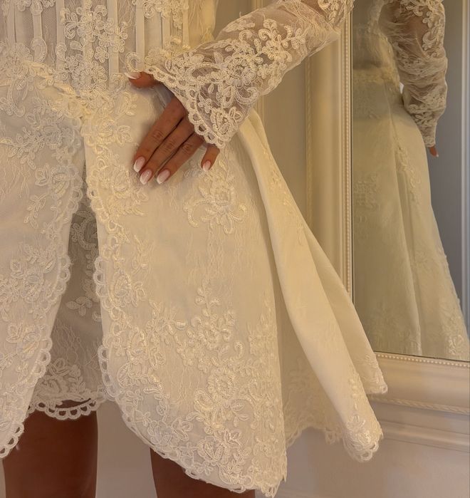 Rochie eveniment XS-S/ mireasa / dantela alba