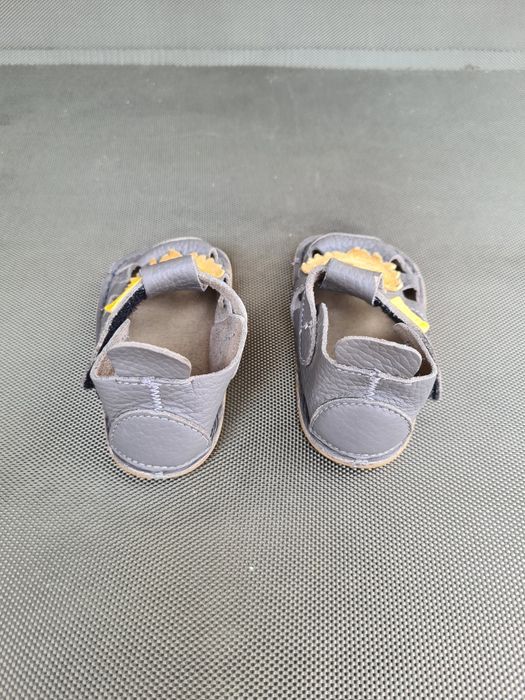 Sandale barefoot copii Tikki, piele naturala, gri, marimea 19