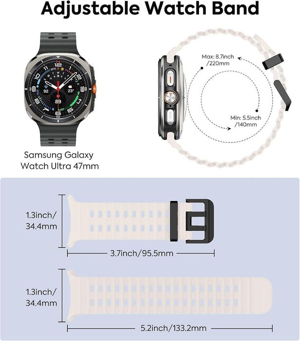 Силиконова Каишка за Samsung Galaxy Watch Ultra - Starlight цвят