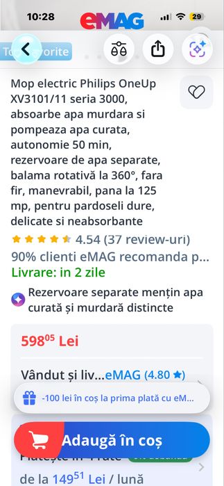 Mop electric Philips OneUp seria 3000