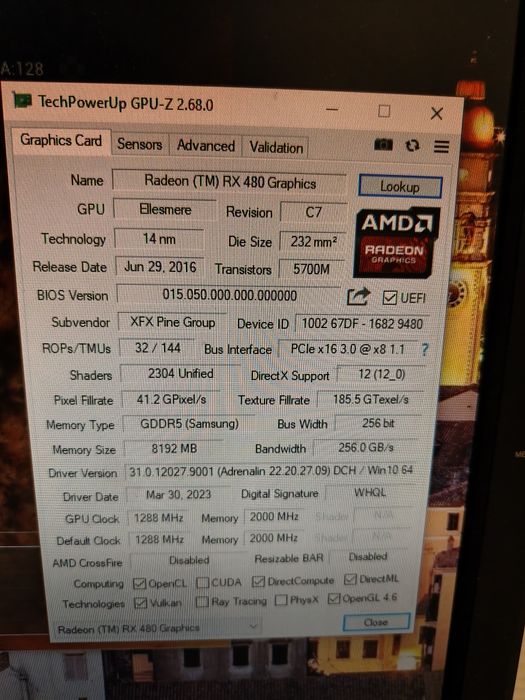 Placa video Radeon RX480 8GB