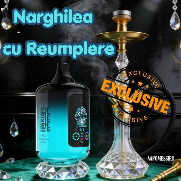 Vape Monster Hookah Head 125k Led Audio Reincarcabil cu lichid Lux