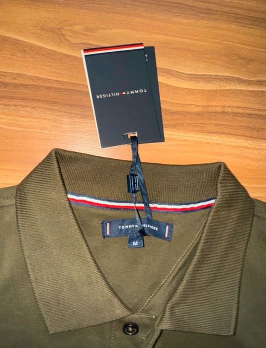 Tricou Polo Tommy Hilfiger Dark Green / Maro (Mărimea M)