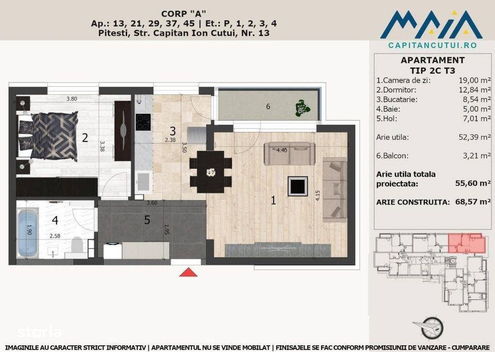 Apartament  2 cam | Pitesti Nord | Central | Langa Padure | Finisaje p