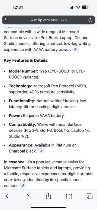 Microsoft Surface Pro Pen negru v4 Pix control tablete