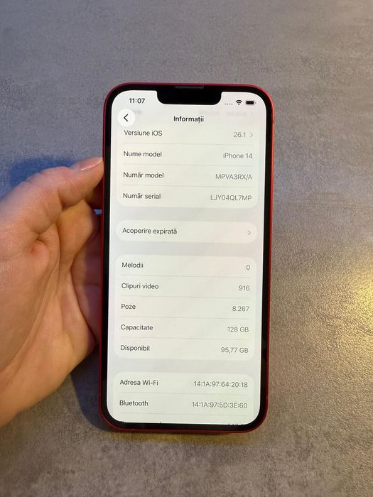 Vand Iphone 14 Red 128GB