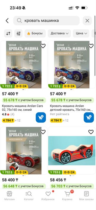 Деьская кровать машинка