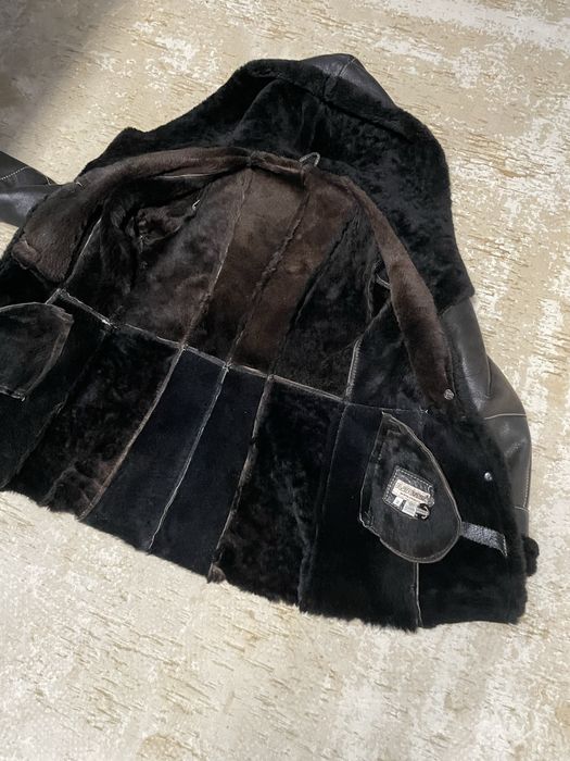 Haina de piele si blana naturala 100%