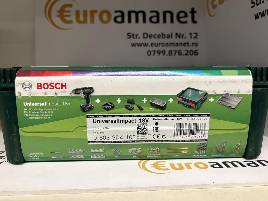 Masina de gaurit si insurubat cu percutie pe acumulator Bosch -D-