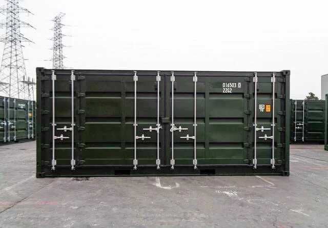 Container verde de 6 metri (20 de picioare) cu deschidere laterală