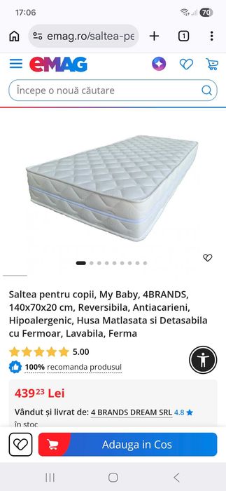 Saltea copii 140/70