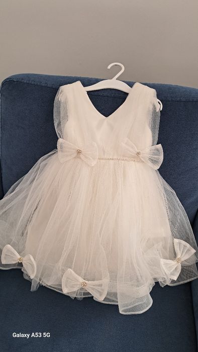Rochita tull fetita de ocazie + bolero blanita ca noi
