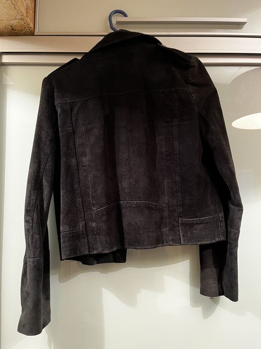 Jacheta neagra piele intoarsa - Mango