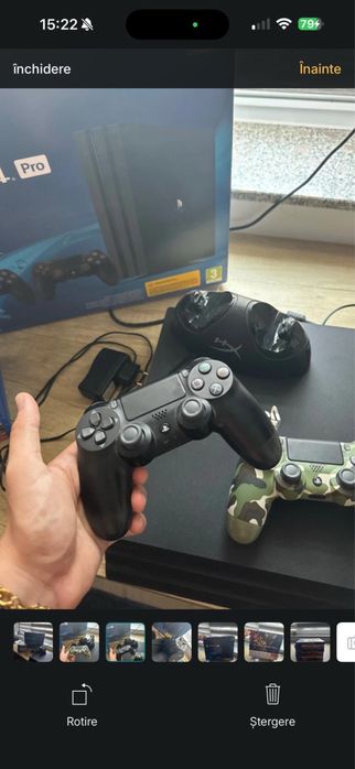Play Station 4 pro 1 TB + 8 jocuri + statie de incarcare