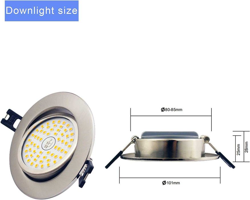 4 бтоя Вградена луна Led , ултра-плосък, топло бяло 3000K, IP44