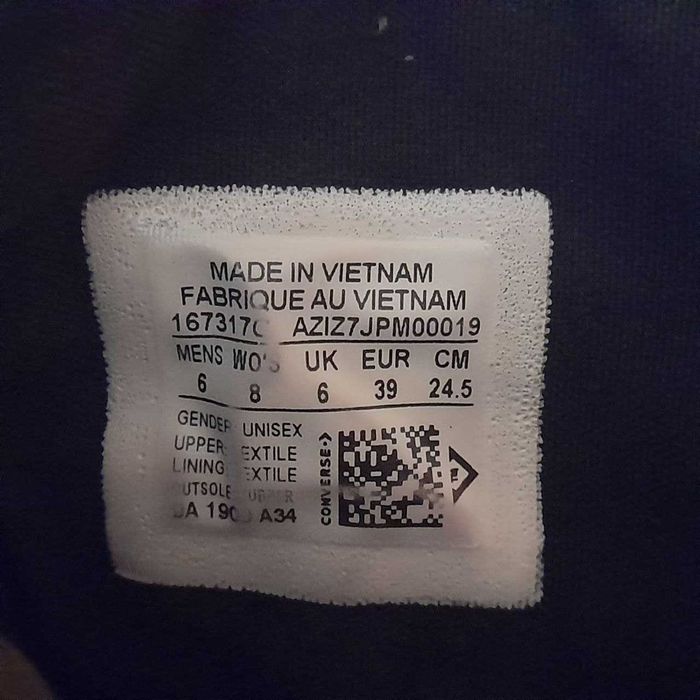 Converse x Batman 80th Anniversary White Chuck Taylor 70 DC. Size 39.