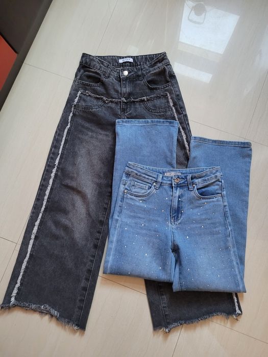 Дънки като нови и нова блузка рр 12г.