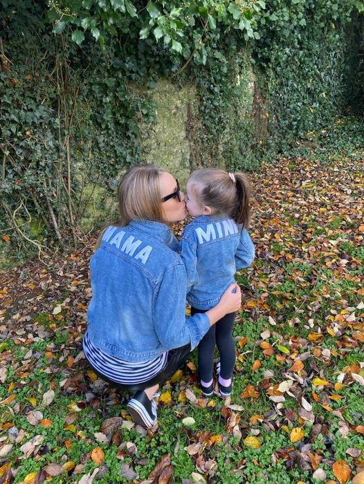 Дънково яке мама и бебе размер С и 12-18 месеца