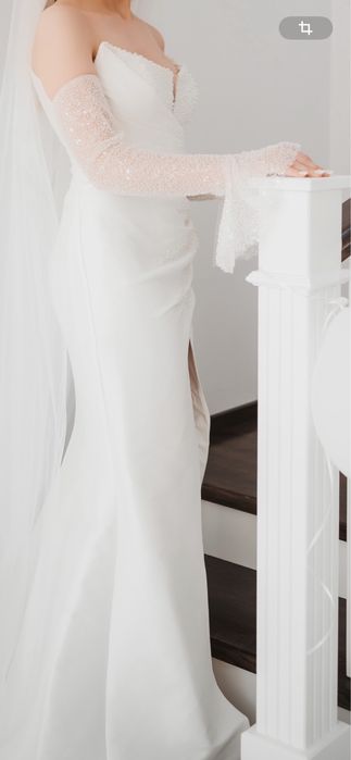 Rochie de mireasa 3 in 1 cu perle, creatie proprie, facuta la comanda