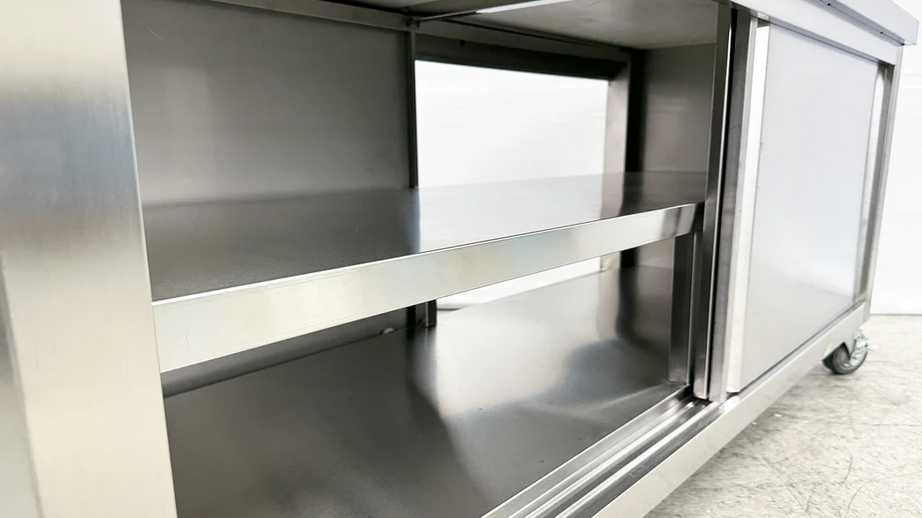 LICHIDARE STOC MASA Mese Dulap Inox Horeca Cu Usi Glisante Si Polita Intermediara Noi 100 / 120 / 150 / 180 / 200 NOI transport Gratuit