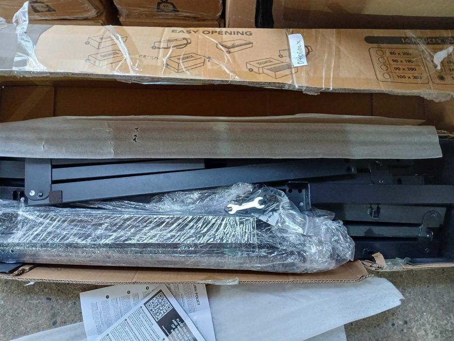 Cadru metalic pat Dreamzie 140 x 200 cm, inaltime 35 cm, negru