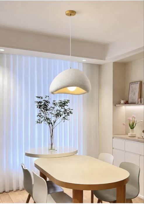 Lustra suspendata abajur alb diametru 40 cm