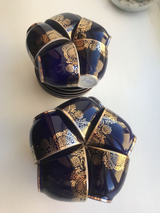 Сервиз чайные пары. Кобальтовые