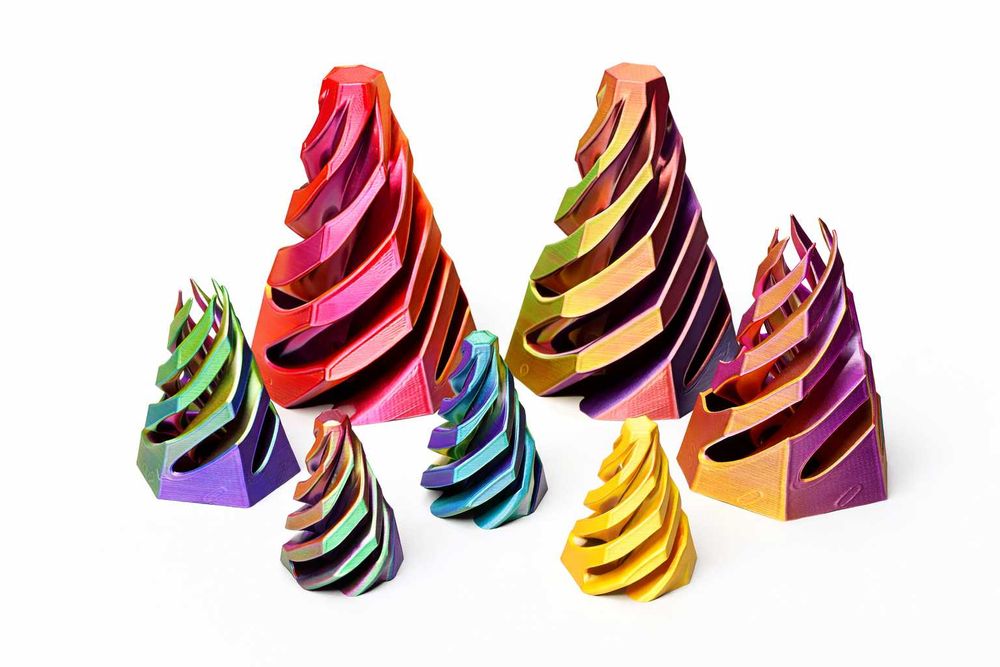 Set 4 mini fidget "spiral cone"