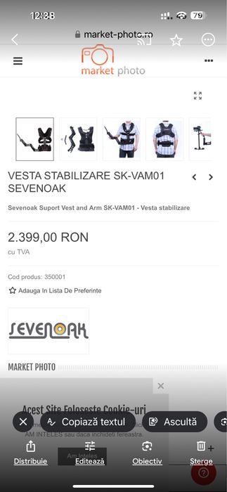 Vesta Comfort Cu Brat Articulat Pentru Stabilizatoare Handheld