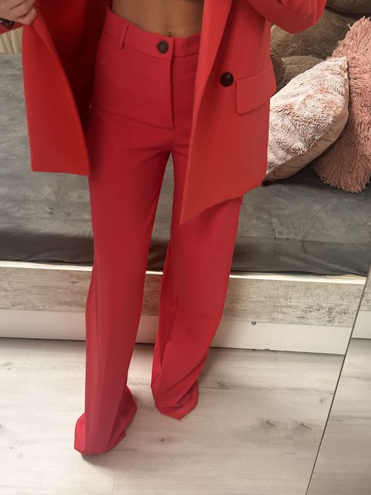 Сет сако и панталон зара zara цвят циклама