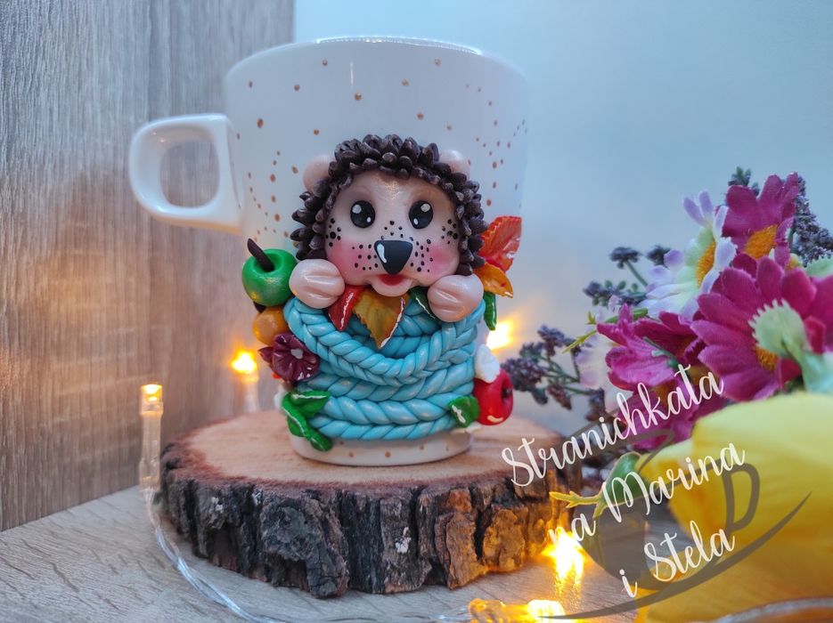 Чаши, декорирани с полимерна глина