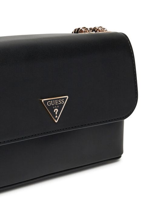 Черна кожена чанта Guess