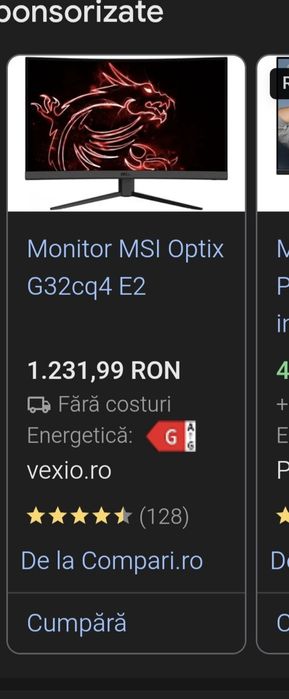 Monitor MSI curbat 27 inch