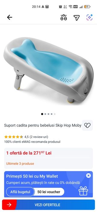 Suport cadita bebeluș Skip Hop Moby (Ca nou)