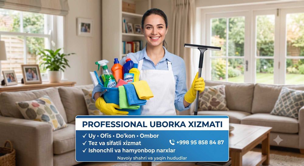Uy yoki ish joyingizni professional darajada tozalatmoqchimisiz?