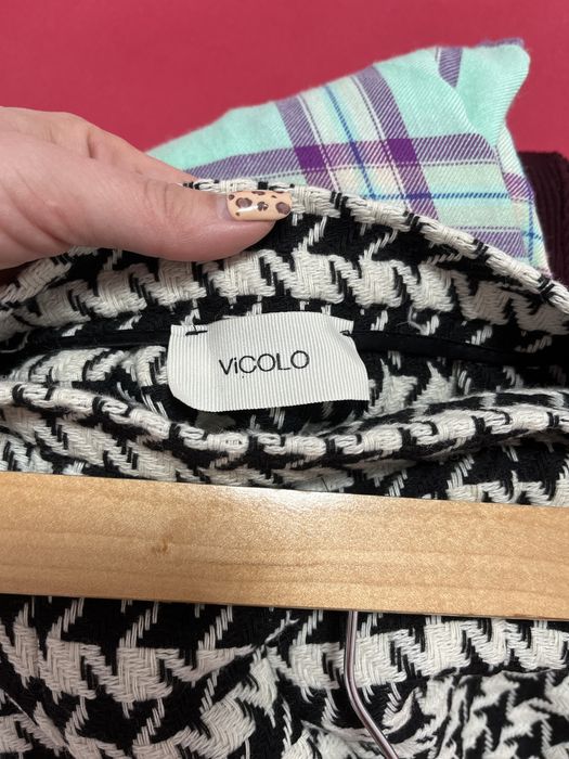 Дамска къса пола каре с ресни Vicolo