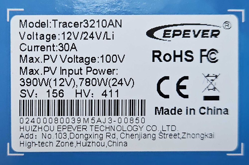 Соларен контролер 30А МРРТ EPEVER Tracer 3210AN