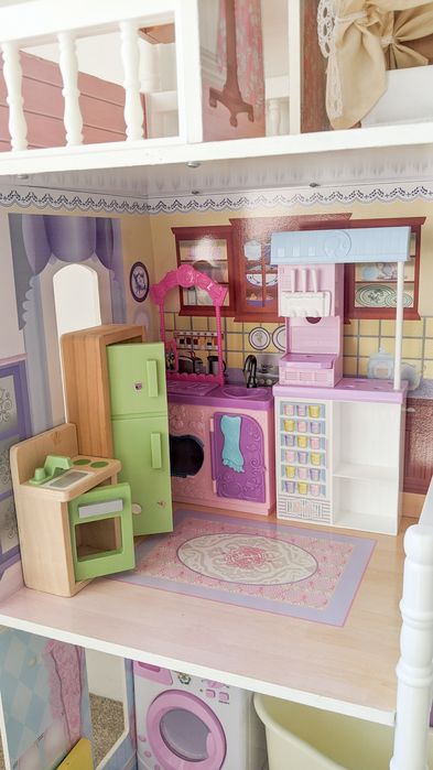 Căsuță mare lemn pentru păpuși + accesorii