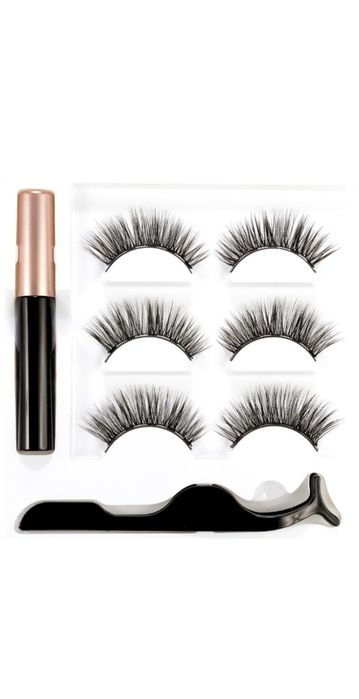 Set Gene Magnetice reutilizabile cu Eyeliner + Aplicator, 3 Perechi