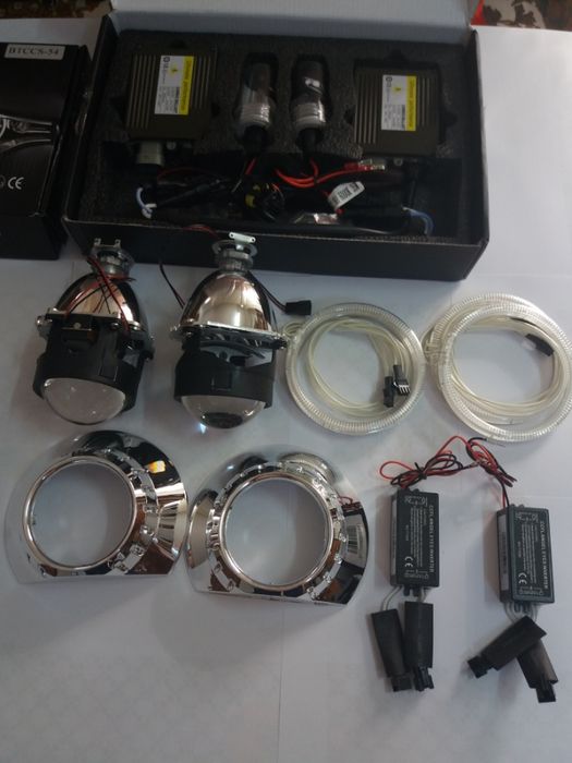 Lupe pentru Far BMW E46 Lupe Bixenon+Xenon Canbus+Inele Angel Eyes
