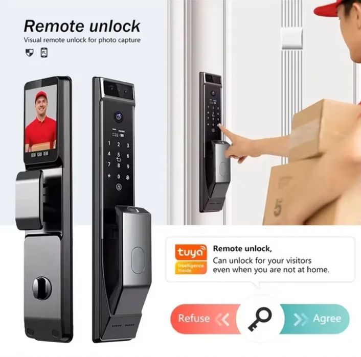 Умный замок ТYSН Тиуа Зd распознавание лица  с камерой Cerradur