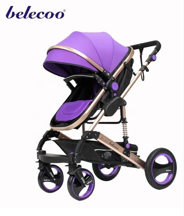 Коляска Belecoo Q3 2в1 gold фиолетовый
