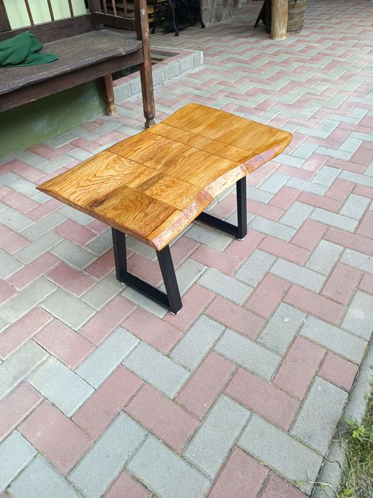 Masa cafea stejar și picioare metalice diferite