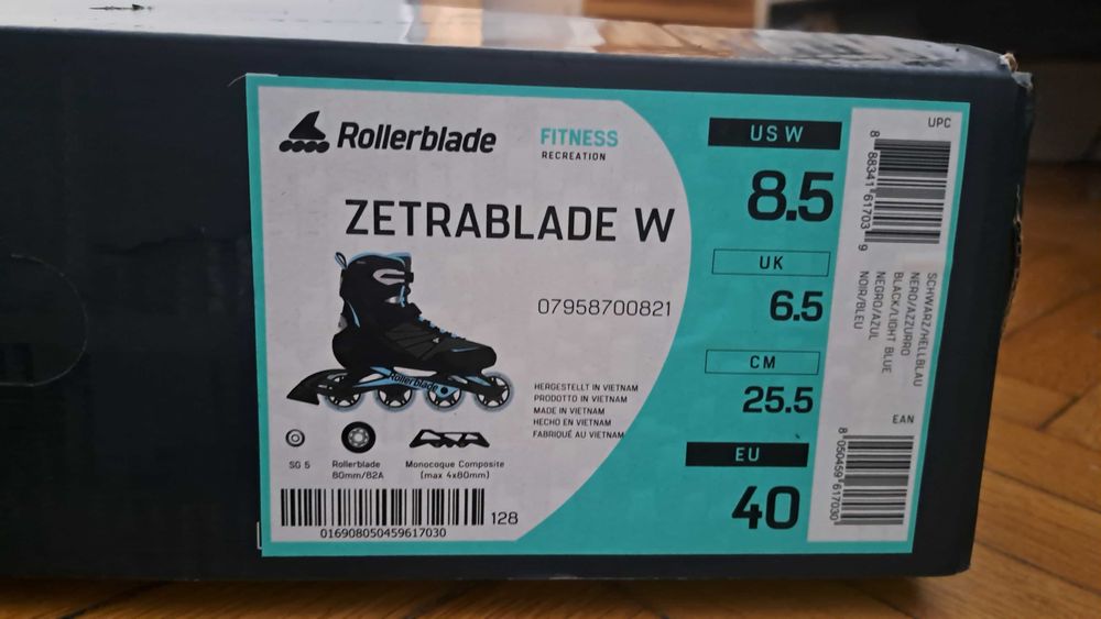 Role pt femei Roller Blade Zetrablade W 80mm, nr 40, neutilizate