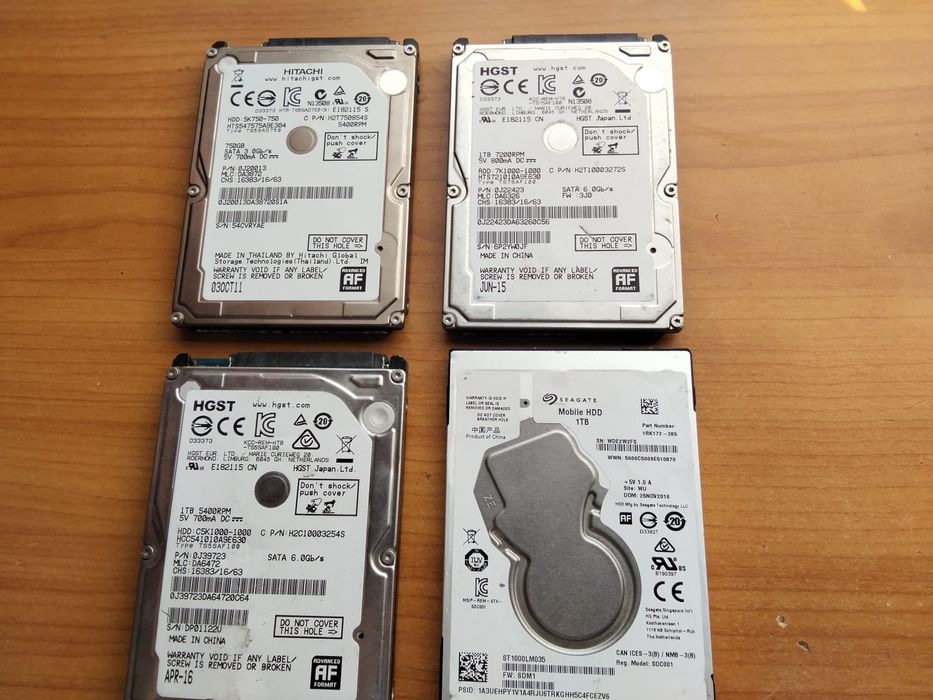 хард дискове за лаптопи , по 1000GB с натрупани грешки на изгодна цена